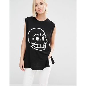 Cheap Monday Skull Logo Tank Top Sz Small Womens. (Abr A-1)